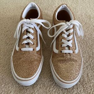 Old Skool Gold Vans 6.5 Juniors (8.5 Womens)